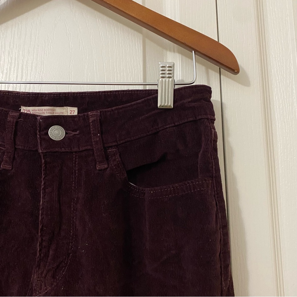 Vintage White tab Levi burgundy corduroy high rise bootcut jeans